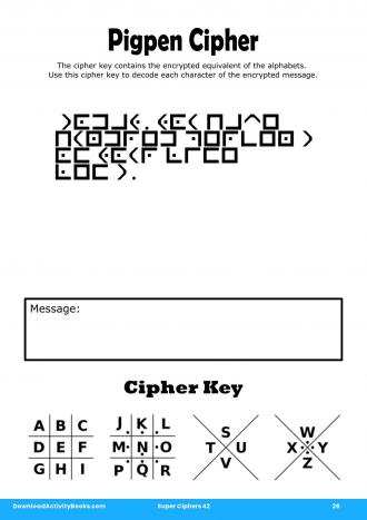 Pigpen Cipher #26 in Super Ciphers 42