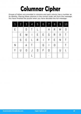 Columnar Cipher #28 in Super Ciphers 42