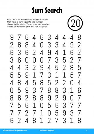 Sum Search in Numbers Ninja 42