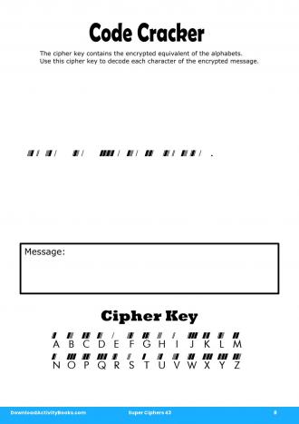 Code Cracker #8 in Super Ciphers 43