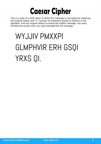 Caesar Cipher #9 in Super Ciphers 43