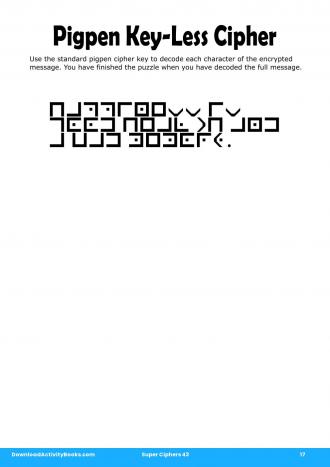 Pigpen Cipher #17 in Super Ciphers 43