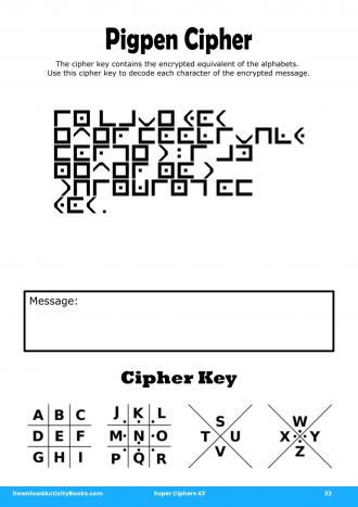 Pigpen Cipher #22 in Super Ciphers 43