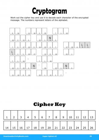 Cryptogram #29 in Super Ciphers 43