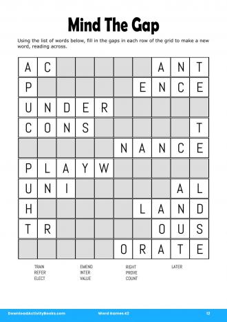 Mind The Gap in Word Games 42