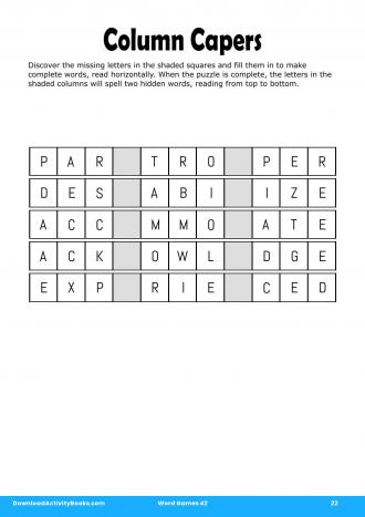Column Capers in Word Games 42