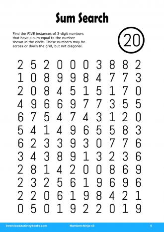Sum Search #5 in Numbers Ninja 43