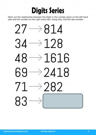 Digits Series in Numbers Ninja 43