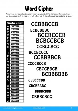Word Cipher #18 in Kids Activities 44