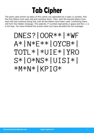 Tab Cipher #1 in Super Ciphers 44