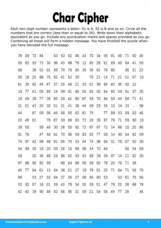 Char Cipher #2 in Super Ciphers 44