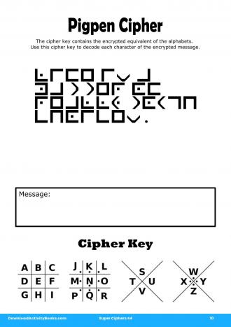 Pigpen Cipher #10 in Super Ciphers 44