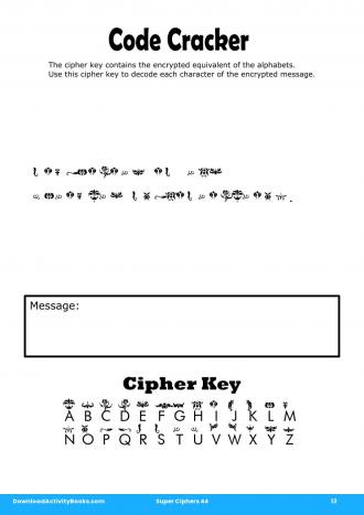 Code Cracker #13 in Super Ciphers 44
