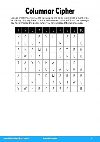 Columnar Cipher #16 in Super Ciphers 44