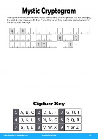 Mystic Cryptogram #20 in Super Ciphers 44