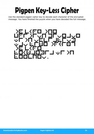 Pigpen Cipher #24 in Super Ciphers 44
