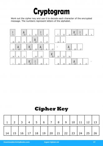 Cryptogram #27 in Super Ciphers 44