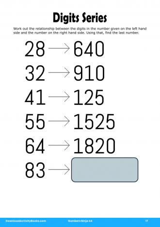 Digits Series in Numbers Ninja 44