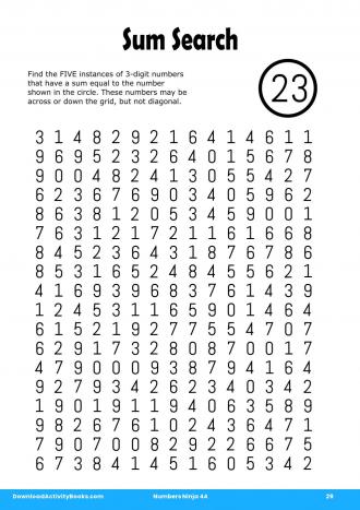 Sum Search #29 in Numbers Ninja 44