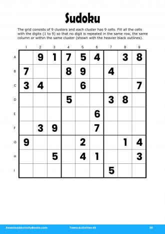 Sudoku #30 in Teens Activities 45