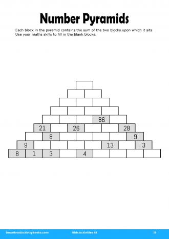 Number Pyramids #19 in Kids Activities 45