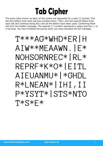 Tab Cipher #1 in Super Ciphers 45