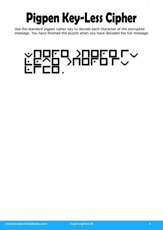 Pigpen Cipher #4 in Super Ciphers 45