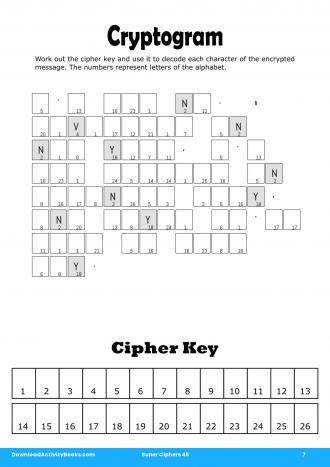 Cryptogram in Super Ciphers 45