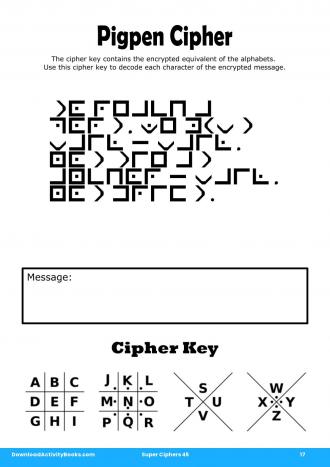 Pigpen Cipher #17 in Super Ciphers 45
