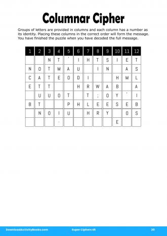 Columnar Cipher #20 in Super Ciphers 45