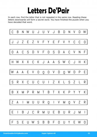 Letters De'Pair #22 in Super Ciphers 45