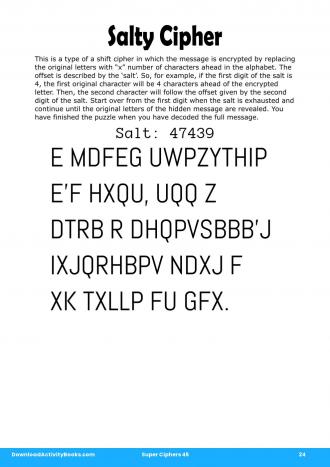 Salty Cipher #24 in Super Ciphers 45