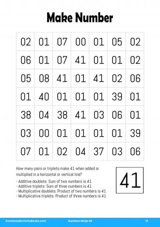Make Number #12 in Numbers Ninja 45