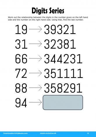 Digits Series in Adults Activities 46