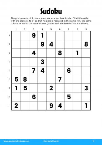 Sudoku #13 in Kids Activities 46