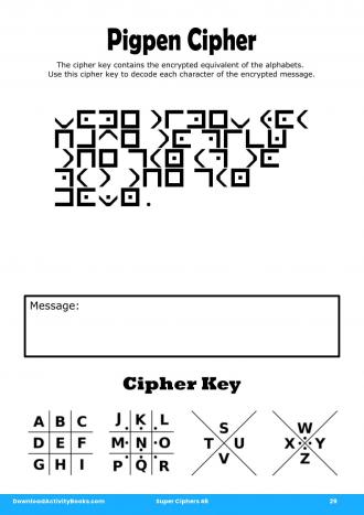 Pigpen Cipher #29 in Super Ciphers 46