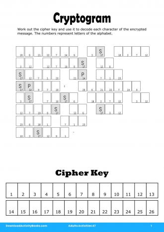 Cryptogram #1 in Adults Activities 47