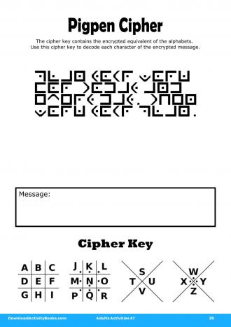 Pigpen Cipher #29 in Adults Activities 47