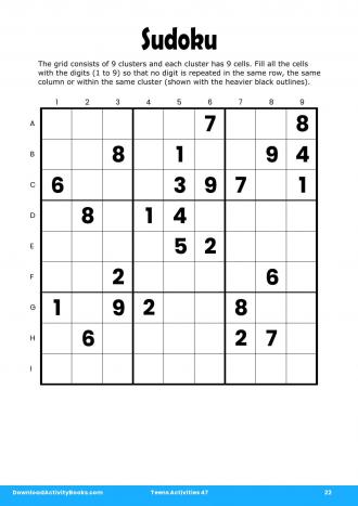 Sudoku #22 in Teens Activities 47