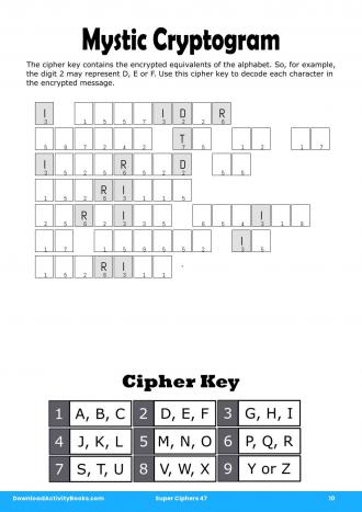 Mystic Cryptogram in Super Ciphers 47