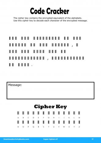 Code Cracker #17 in Super Ciphers 47