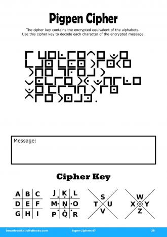 Pigpen Cipher #29 in Super Ciphers 47
