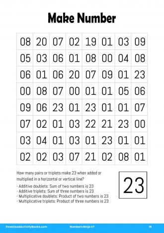 Make Number #16 in Numbers Ninja 47