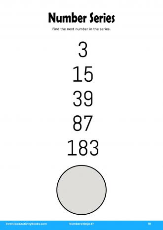 Number Series in Numbers Ninja 47
