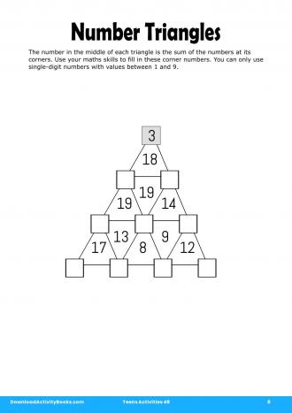 Number Triangles #8 in Teens Activities 48