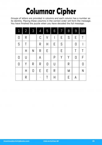 Columnar Cipher #29 in Kids Activities 48