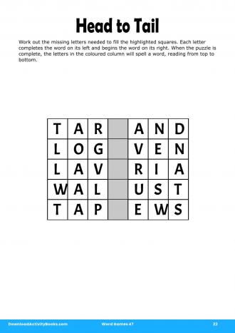 Head to Tail #22 in Word Games 47